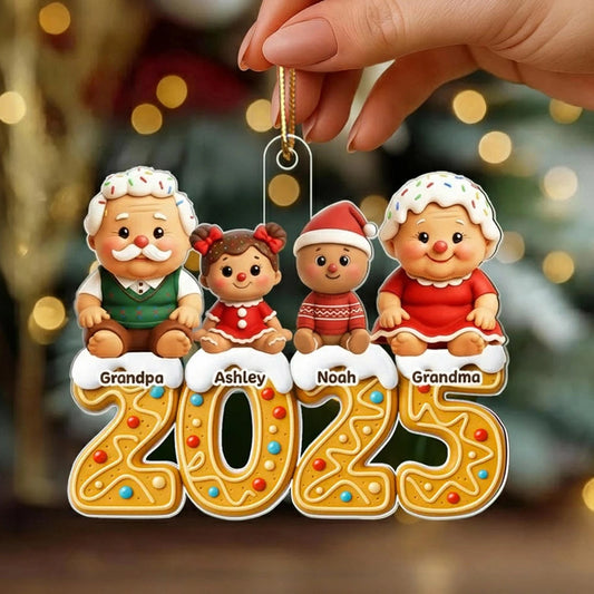 Personalized Family Christmas Ornament 2025 - Grandparents and Kids Ornament MagicInPrints
