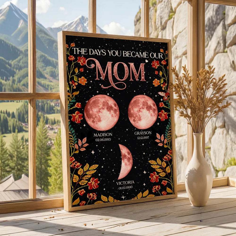 Personalized Moon Phase Print for Mom - Sentimental Gift for Mother's Day or Birthday Poster or Canvas MagicInPrints