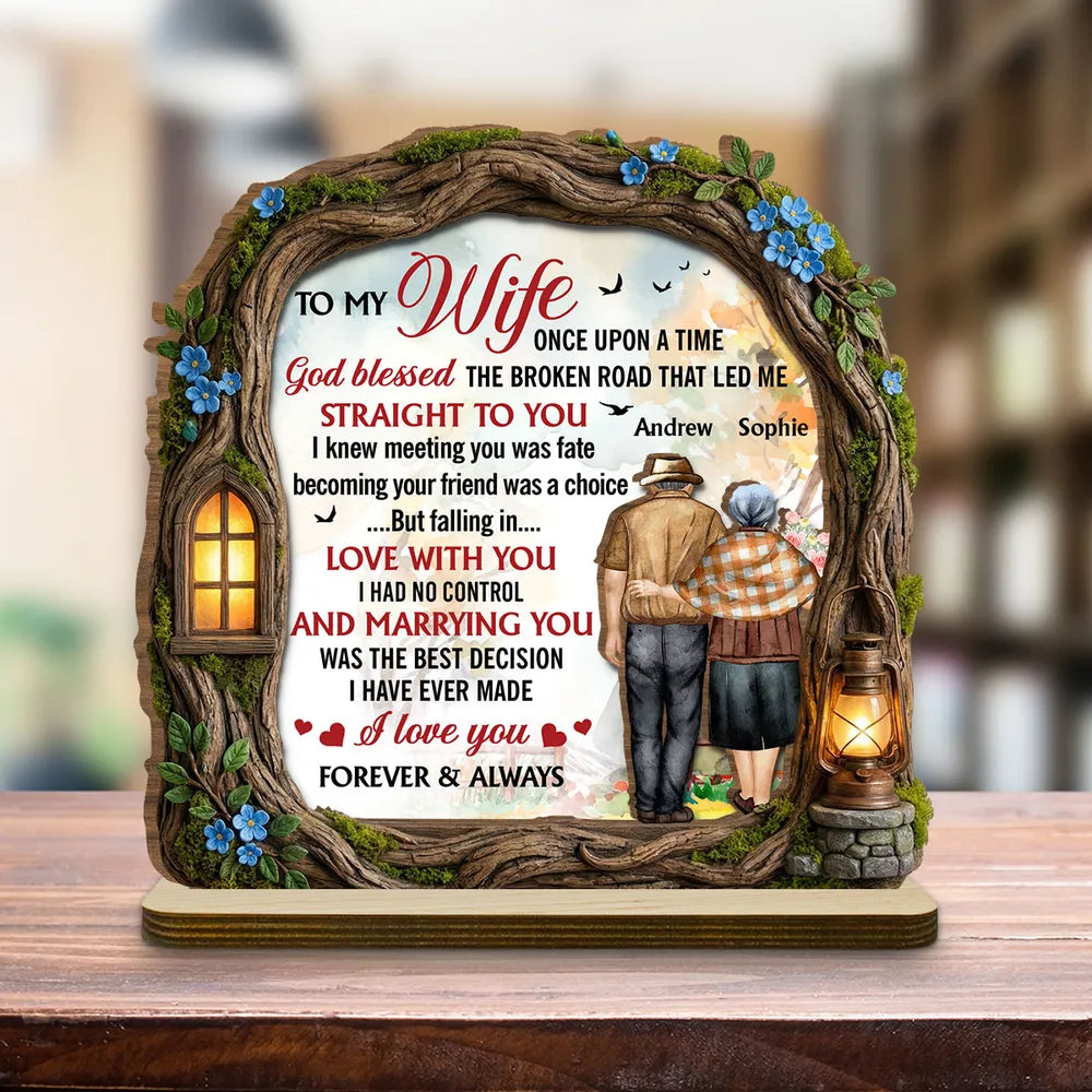 Personalized Romantic Wooden Plaque for Wife - Anniversary Gift Plaque MagicInPrints