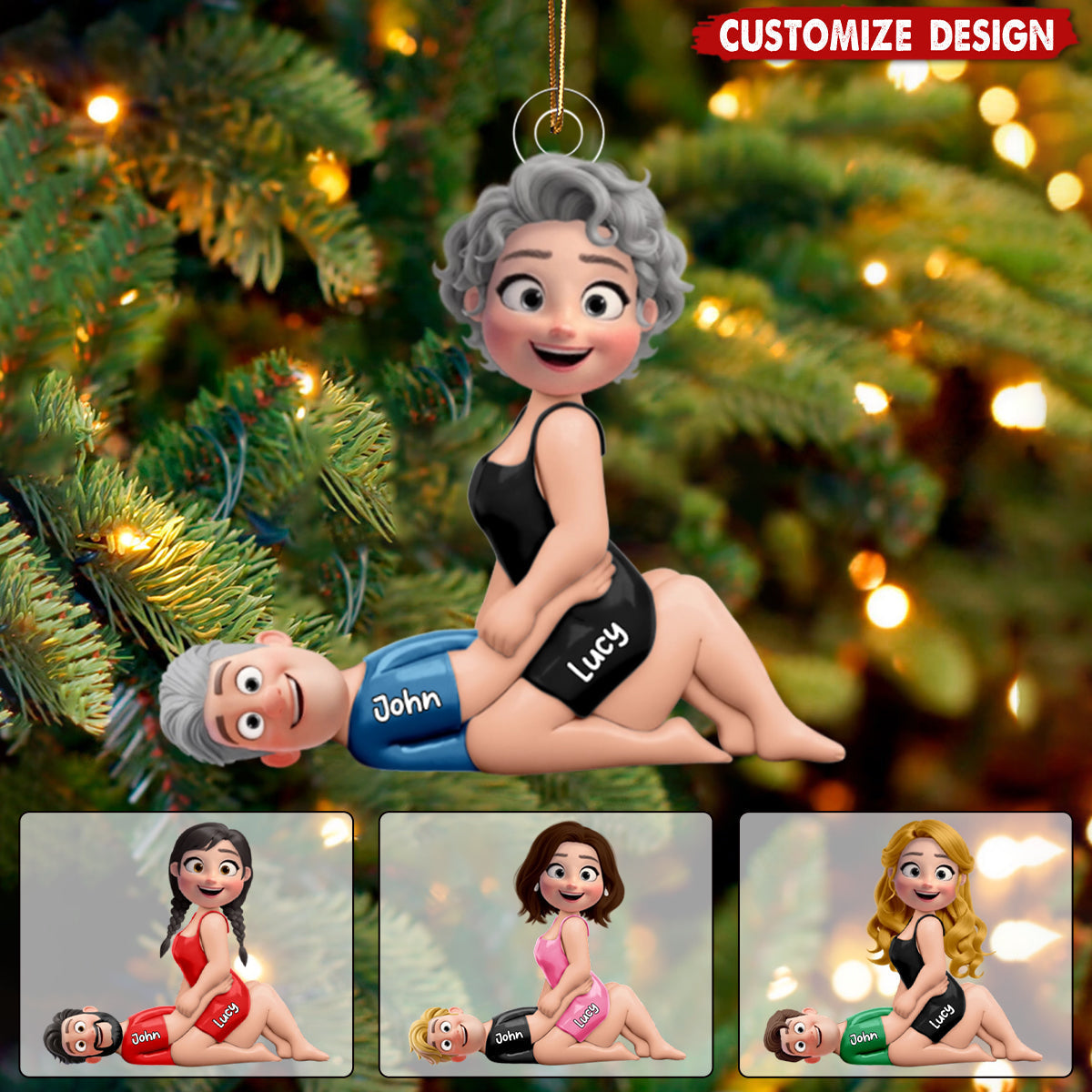 Custom Couple Christmas Ornament - Personalized Funny Gift for Couples Ornament MagicInPrints