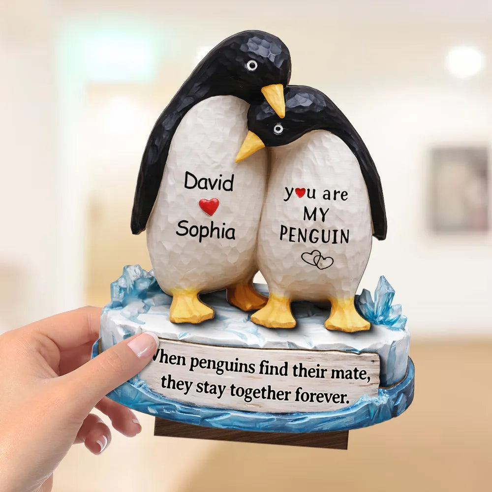 Personalized Penguin Couple Figurine for Couples - Romantic Gift Plaque MagicInPrints