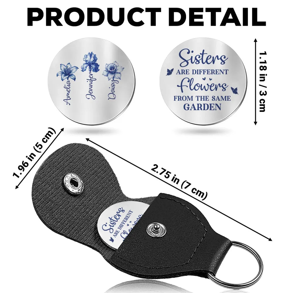 Personalized Sister Keychain Set - Floral Engraving Gift for Sisters Keychain MagicInPrints