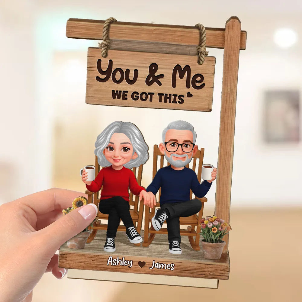 Personalized Couple Figurine Wooden Sign Gift for Seniors - Anniversary or Home Decor Plaque MagicInPrints
