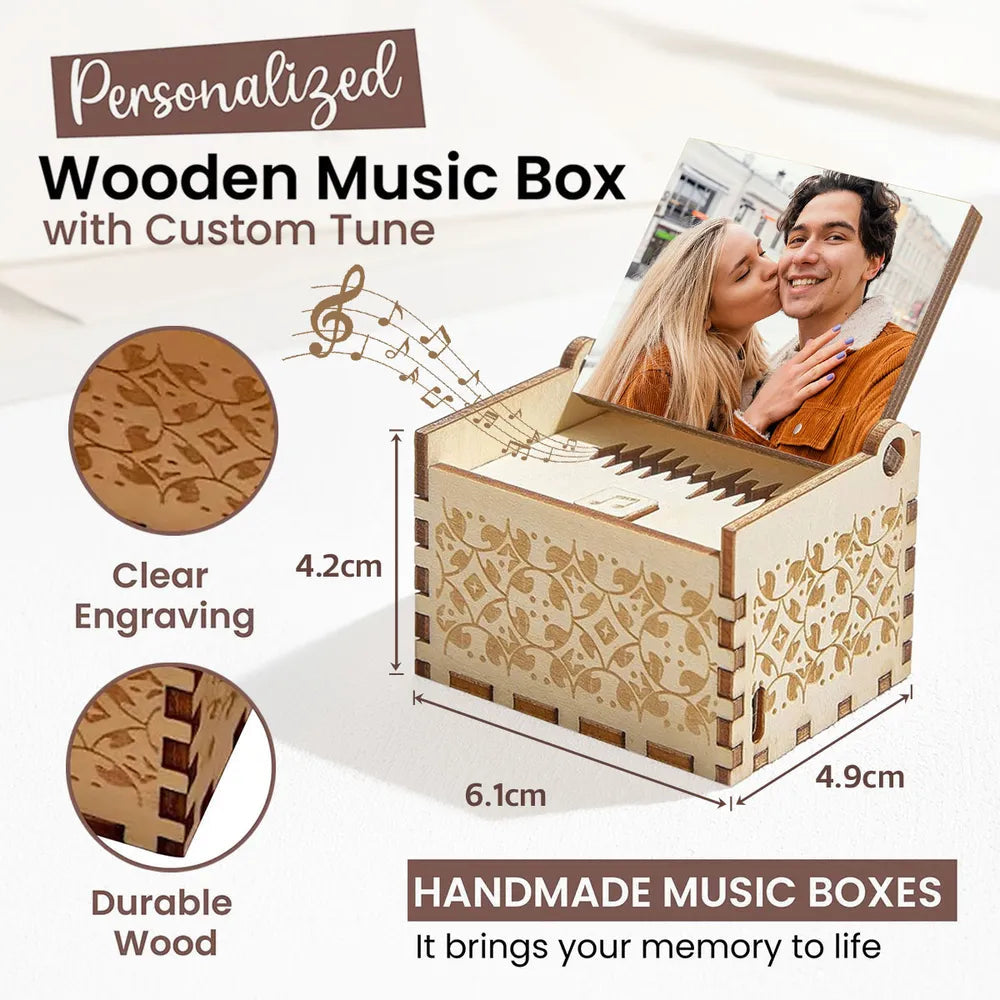 Custom Photo Music Box for Couples - Romantic Gift Idea Plaque MagicInPrints