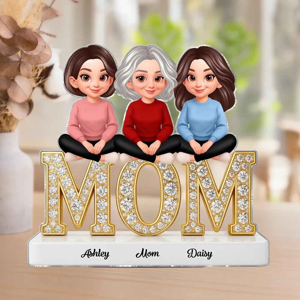 Personalized Family Figurine Mom Gift with Custom Names - Mother's Day Keepsake Plaque MagicInPrints
