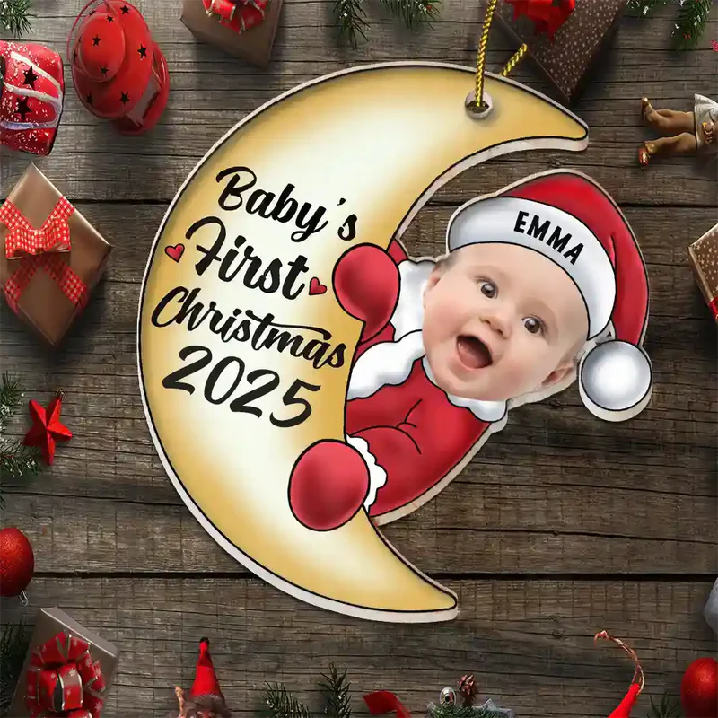 Personalized Baby's First Christmas Ornament 2025 - Custom Photo Keepsake Ornament MagicInPrints