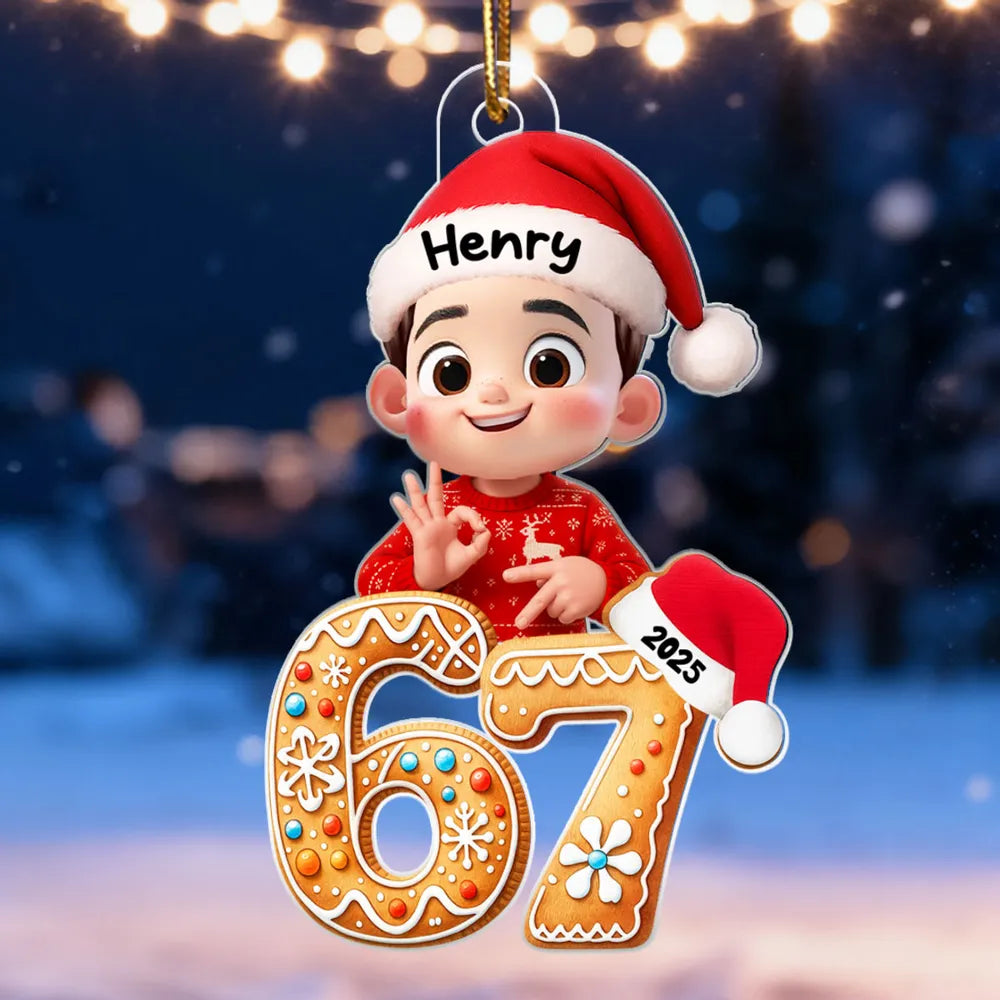 Personalized Christmas Ornaments for Kids - Cute Gingerbread Design 2025 Ornament MagicInPrints