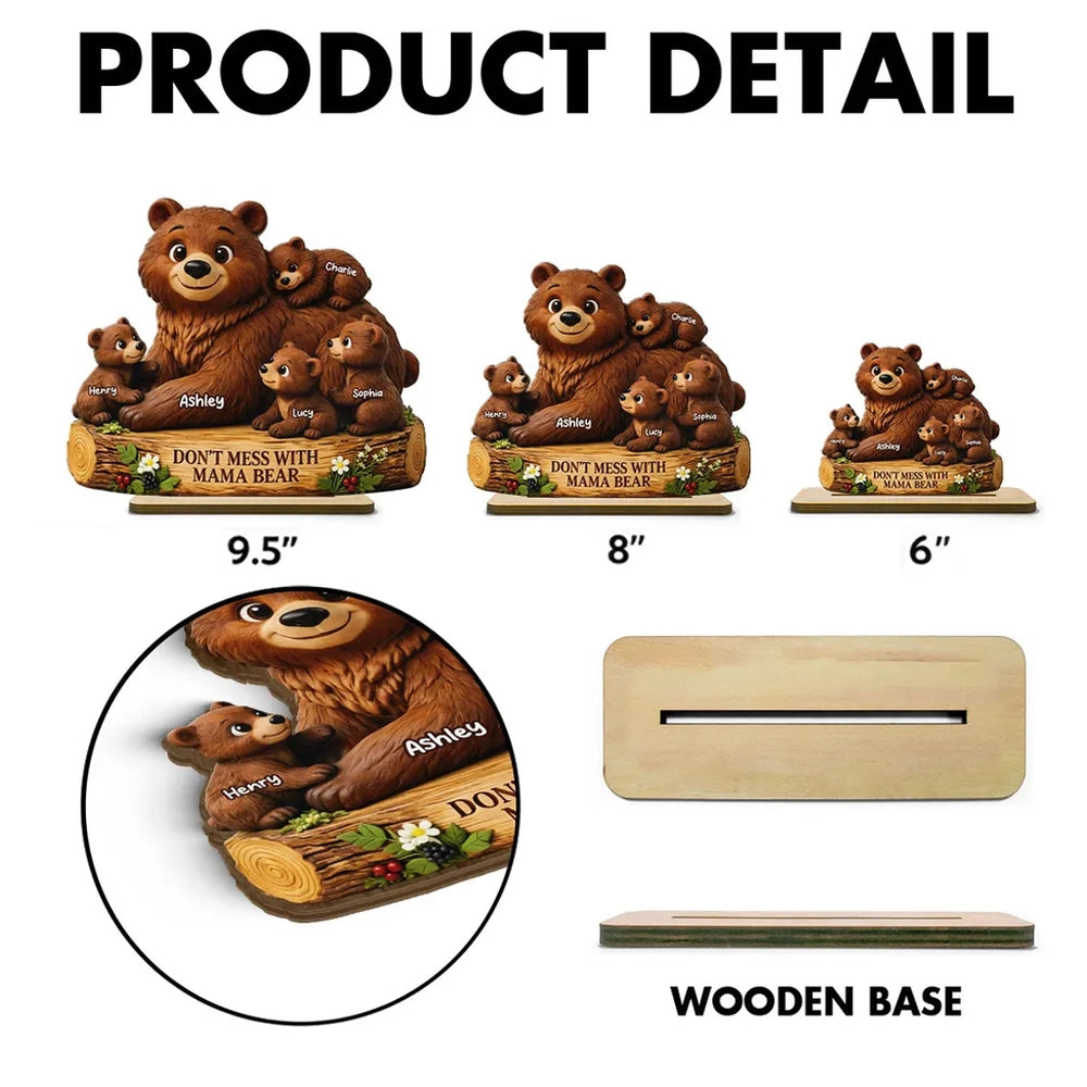 Personalized Mama Bear Family Figurine for Moms - Sentimental Home Decor Plaque MagicInPrints