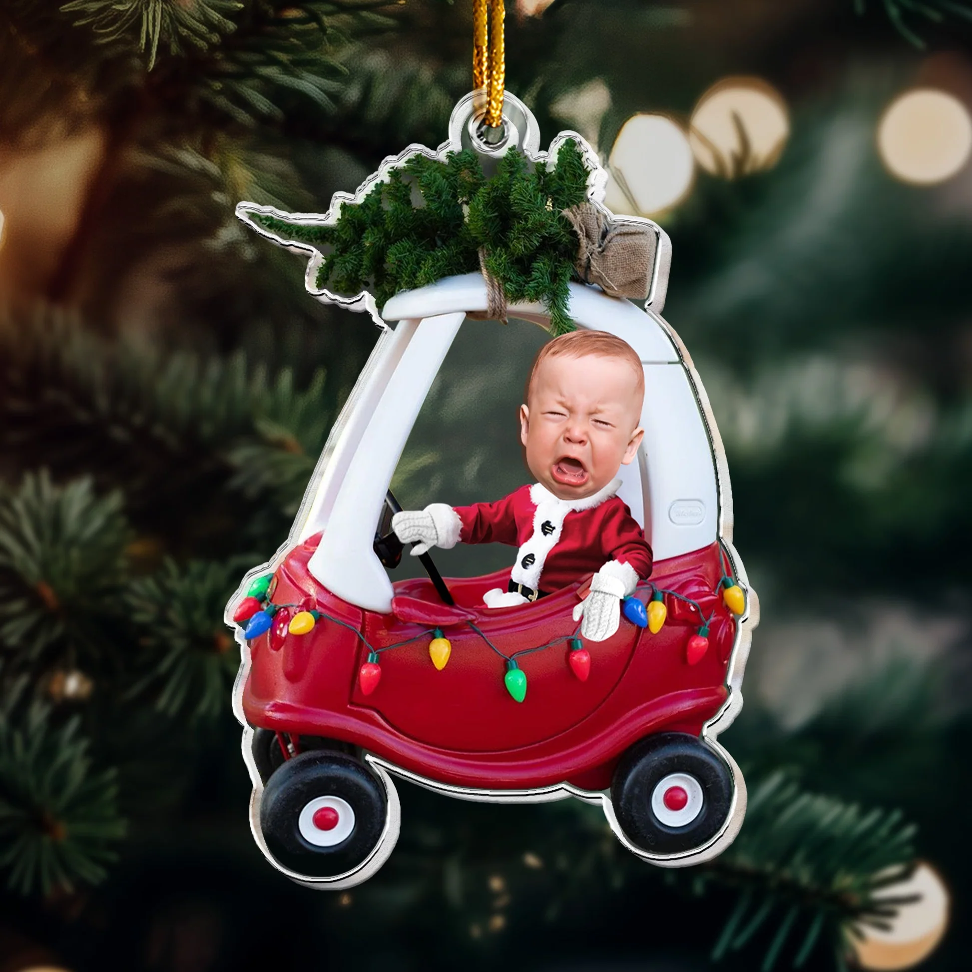 Custom Baby Photo Christmas Ornament - Personalized Holiday Keepsake Ornament MagicInPrints