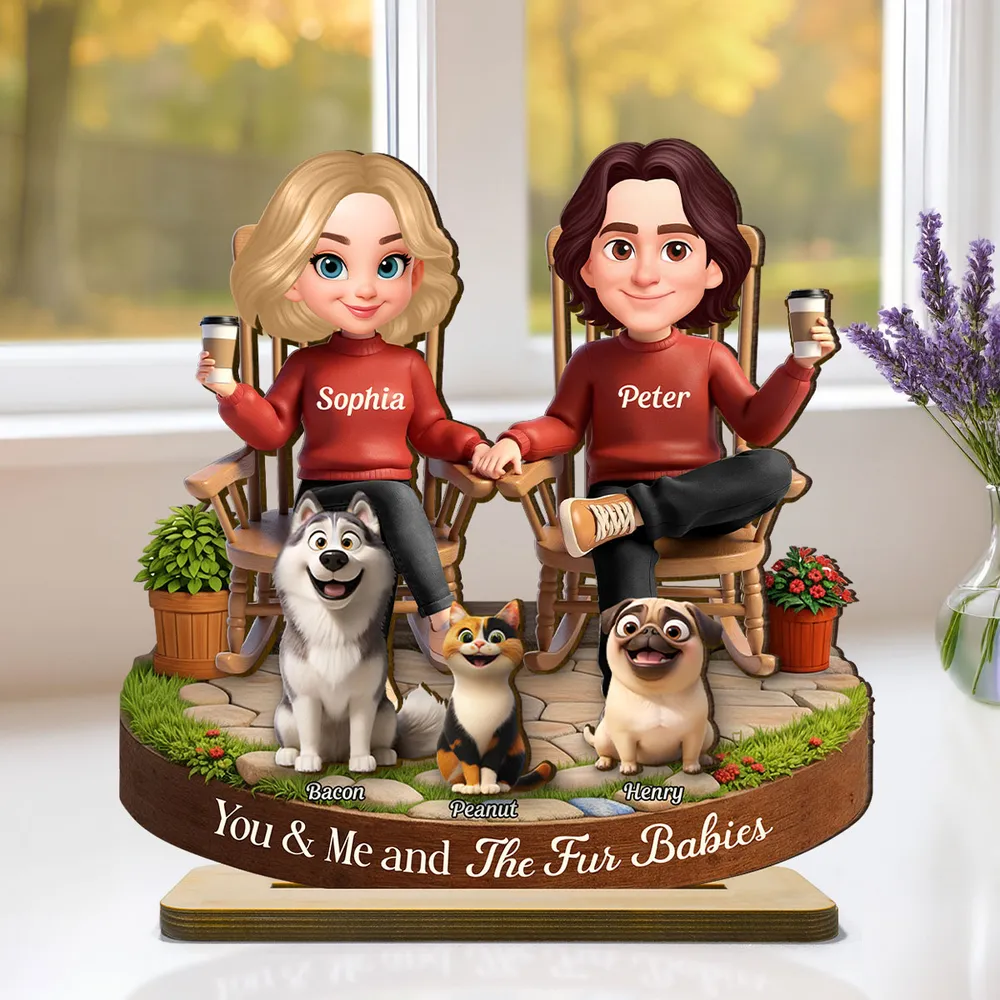 Custom Couple and Dog Figurine for Pet Lovers - Personalized Gift Plaque MagicInPrints