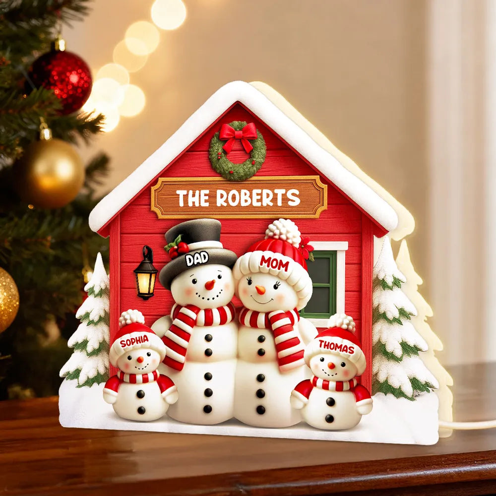 Personalized Snowman Family Ornament for Christmas - Custom Holiday Decoration Plaque MagicInPrints