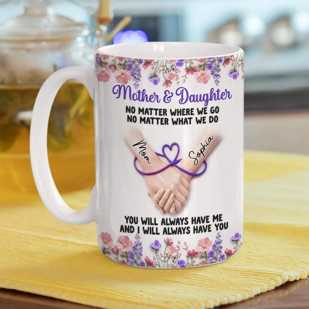 Personalized Mother & Daughter Mug - Custom Names & Heart Design - Sentimental Gift Cup MagicInPrints