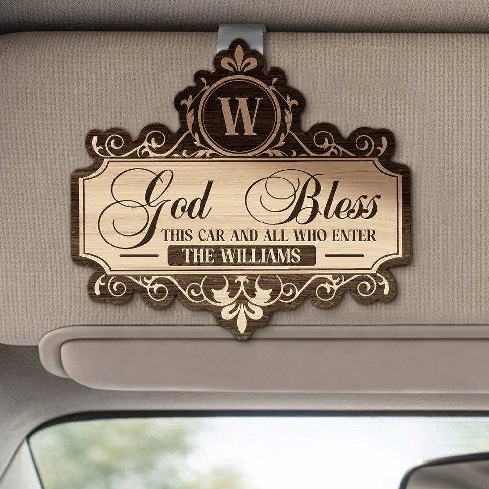 Personalized Car Blessing Plaque for Families - Religious Gift Car Hanger MagicInPrints