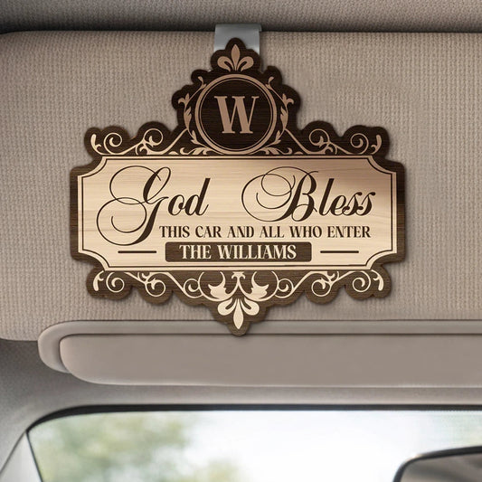 Personalized Car Blessing Plaque for Families - Religious Gift Car Hanger MagicInPrints