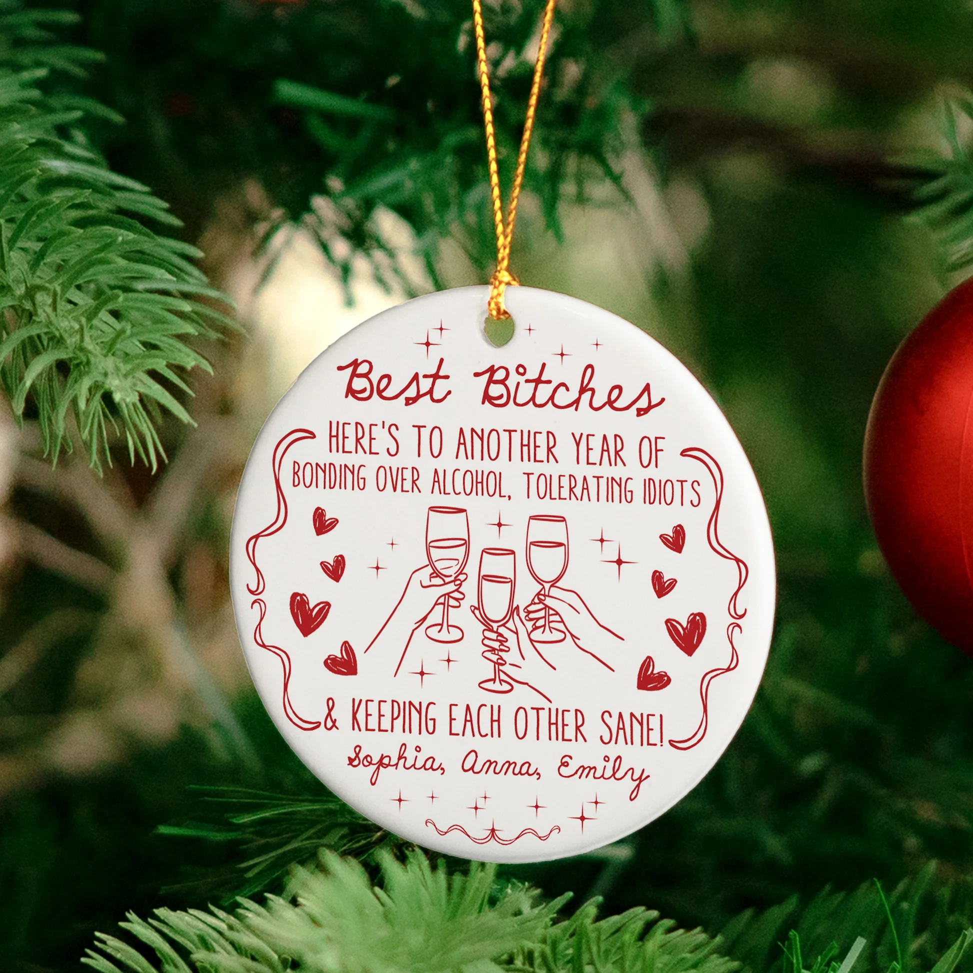 Personalized Funny Christmas Ornament for Friends - Celebrating Friendship Ornament MagicInPrints