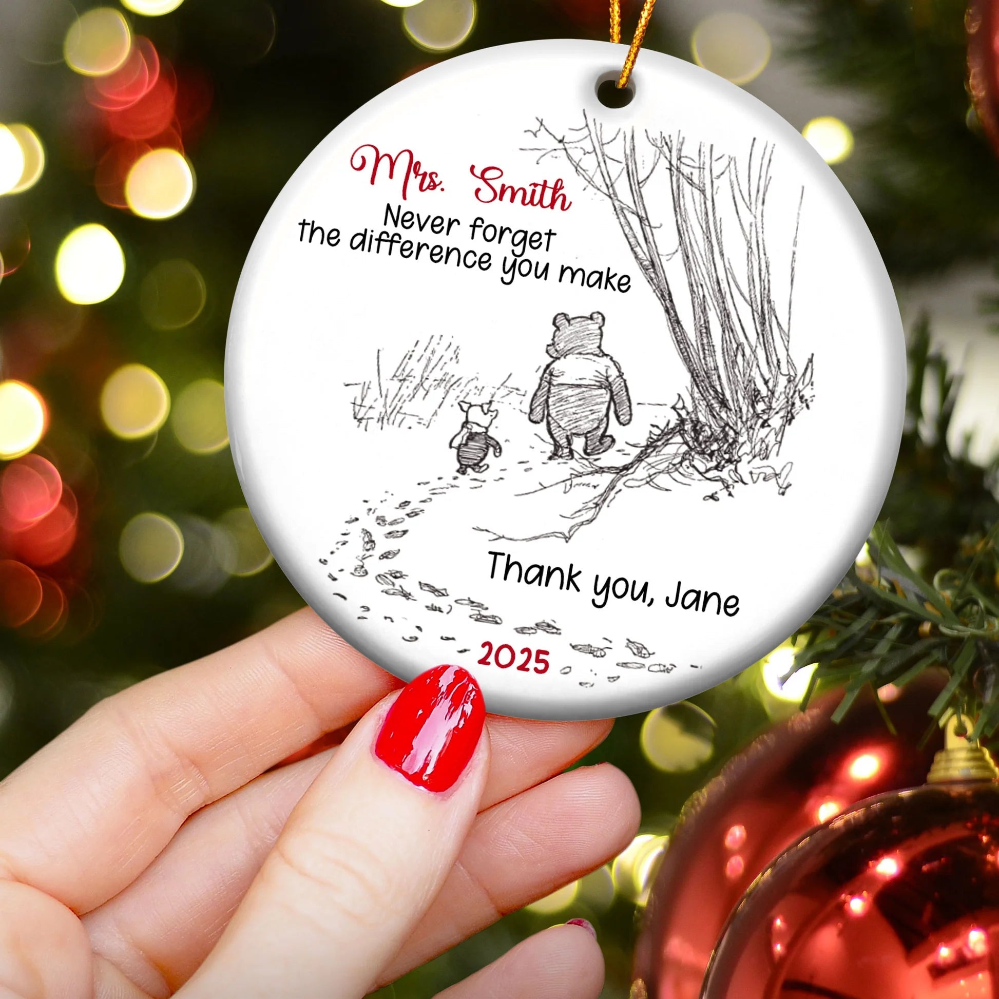 Personalized Teacher Appreciation Ceramic Ornament - Christmas Gift Keepsake Ornament MagicInPrints