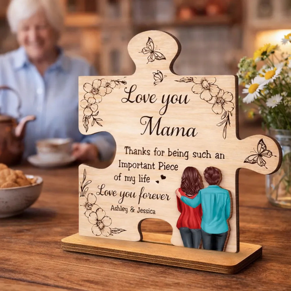 Personalized Wooden Puzzle Piece for Mom - Sentimental Gift for Mother's Day Plaque MagicInPrints