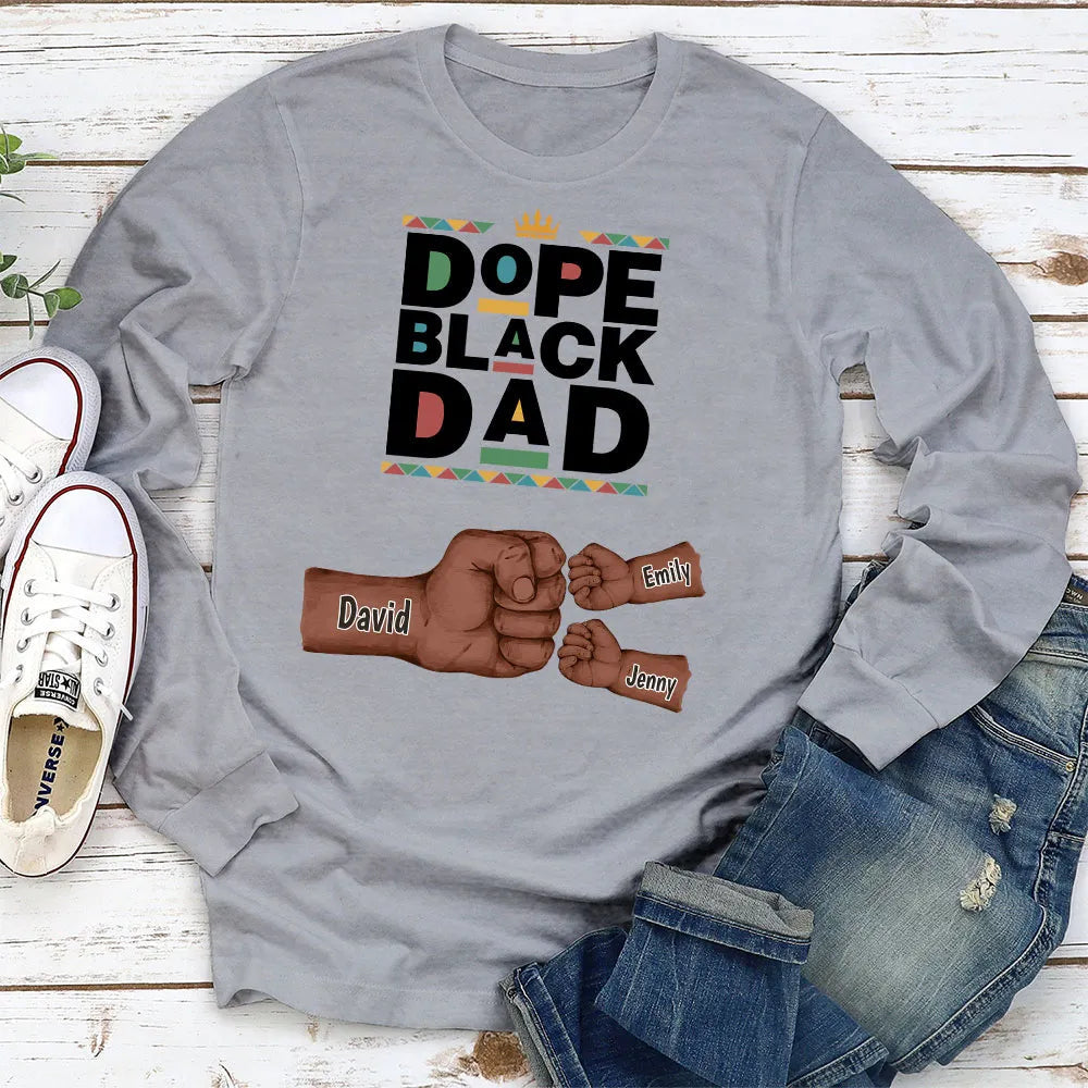 Personalized Dope Black Dad T-Shirt for Father's Day - Custom Names Cloth MagicInPrints
