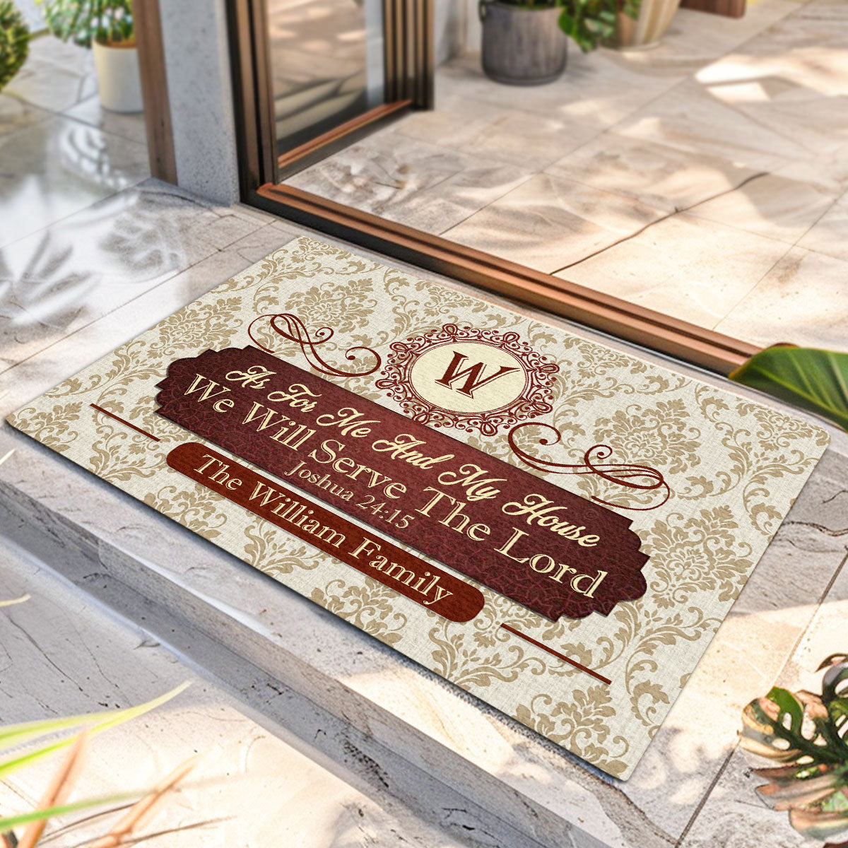 Custom Monogram Doormat for Families - Religious Home Decor Doormat MagicInPrints