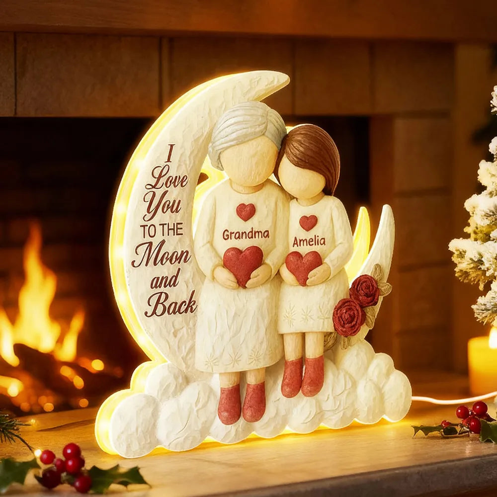 Personalized LED Night Light for Grandma and Child - Sentimental Gift for Christmas Plaque MagicInPrints