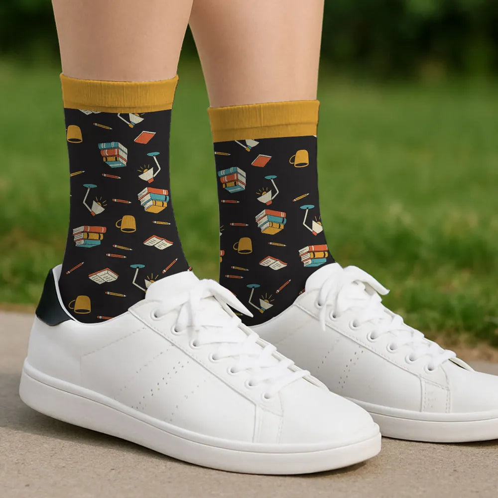 Personalized Book Lover Socks for Women - Cozy Reading Gift Socks MagicInPrints