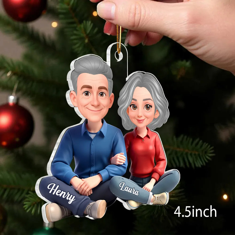 Custom Cartoon Couple Ornament for Couples with Names - Christmas Decoration Ornament MagicInPrints