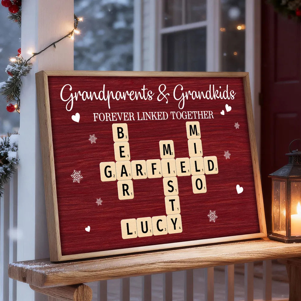 Personalized Grandparents & Grandkids Wall Art - Family Name Crossword Gift Poster or Canvas MagicInPrints