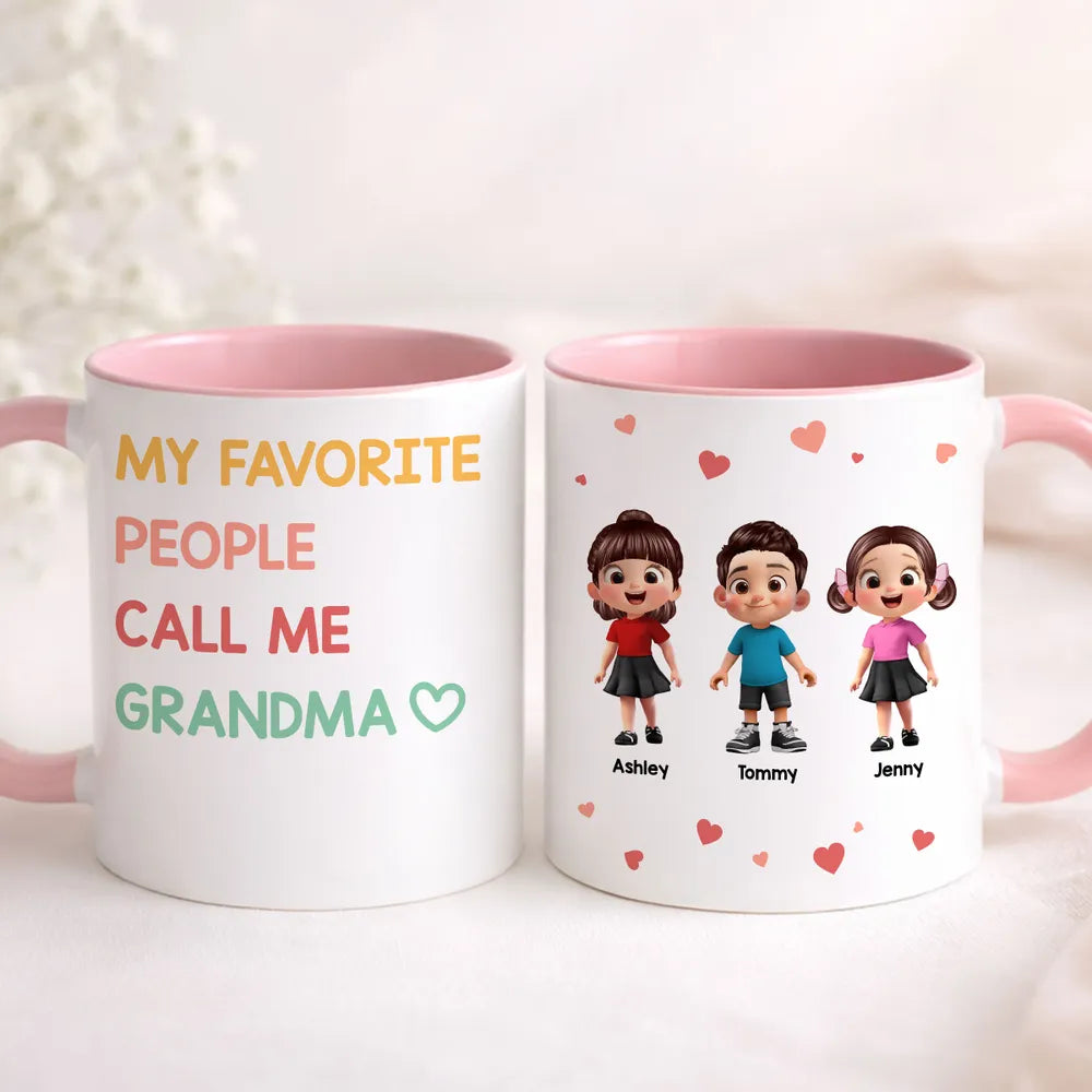 Personalized Grandma Mug for Family - Custom Cartoon Characters Cup MagicInPrints