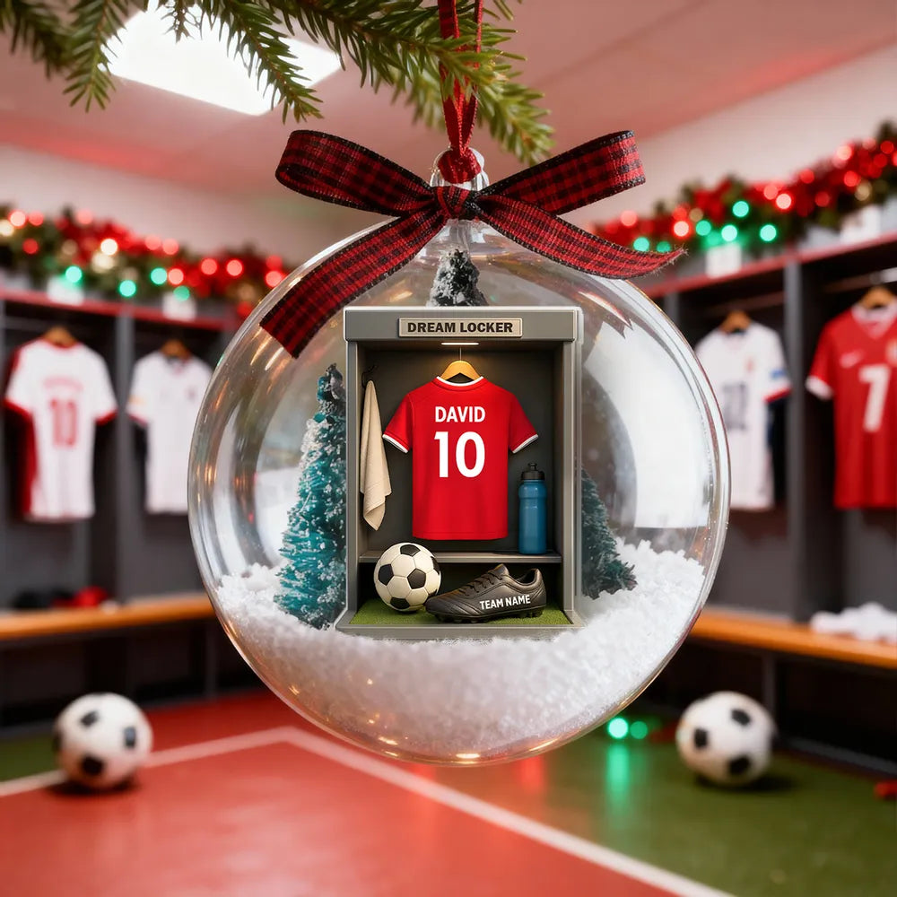Personalized Soccer Locker Ornament for Kids - Christmas Gift Ornament MagicInPrints