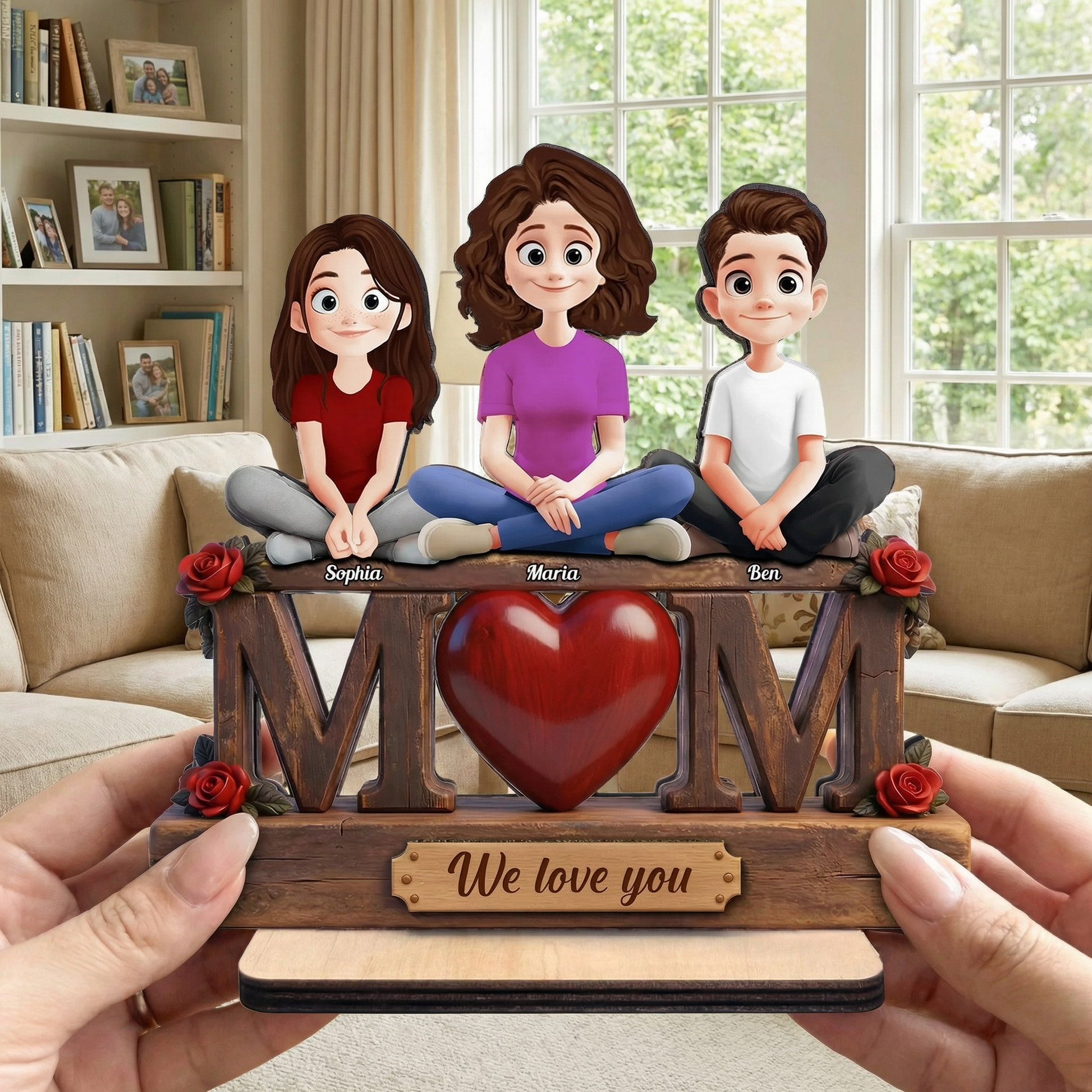 Personalized Family Figurine Decor for Mom with Custom Names - Mother's Day Gift Plaque MagicInPrints