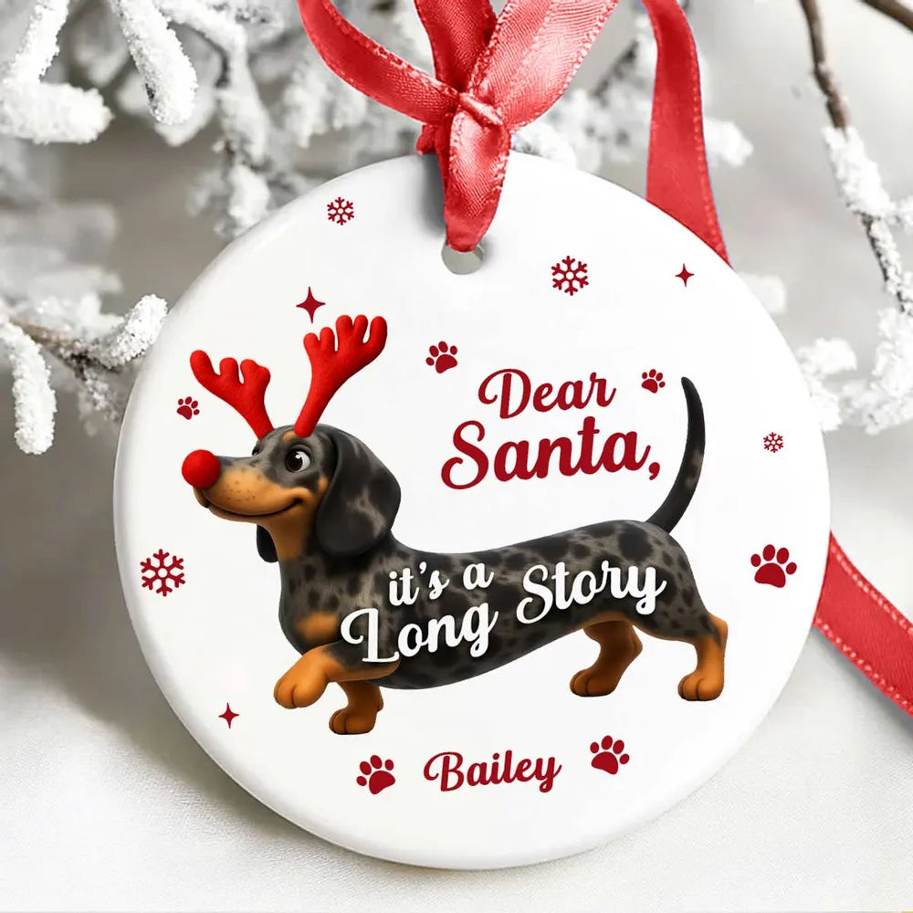 Personalized Dachshund Christmas Ornament for Dog Lovers - Holiday Decor Ornament MagicInPrints