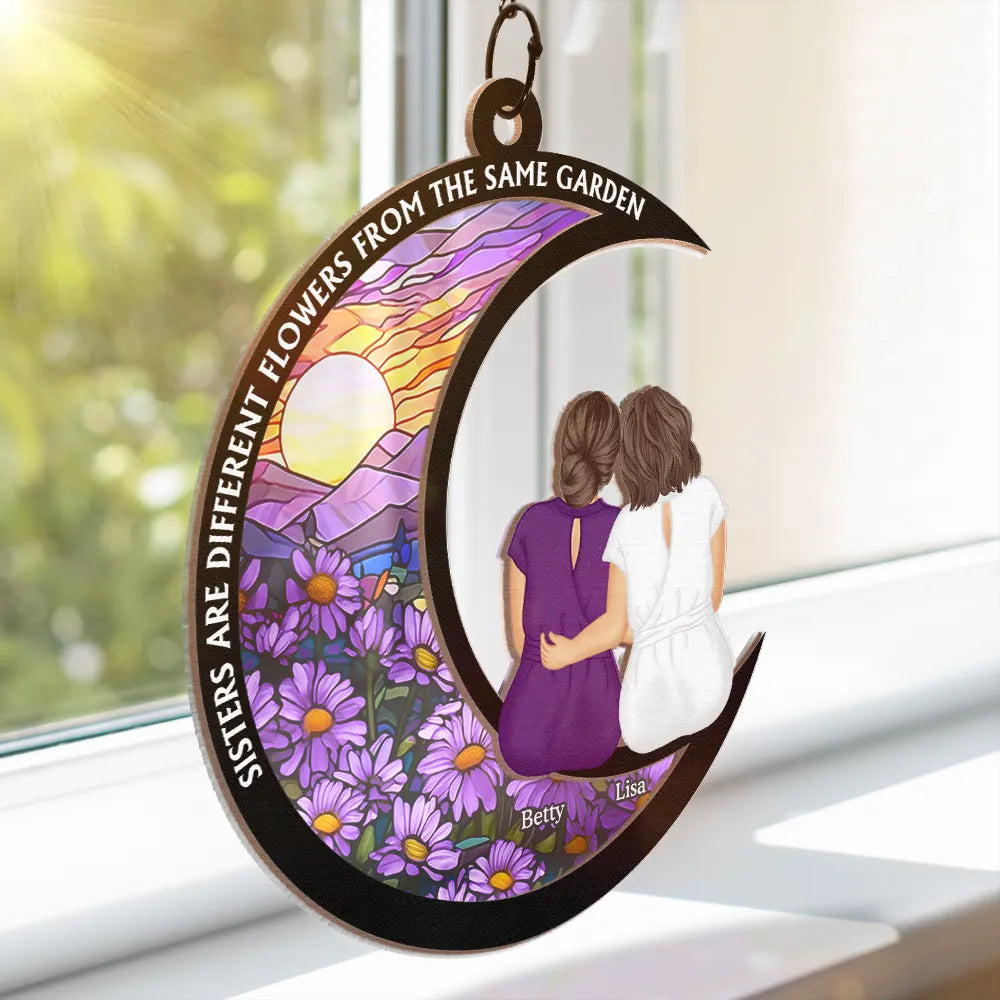 Sisters Are Like Stars – Personalized Window Hanging Suncatcher Ornament – Gift for Besties Window Hanging Suncatcher MagicInPrints