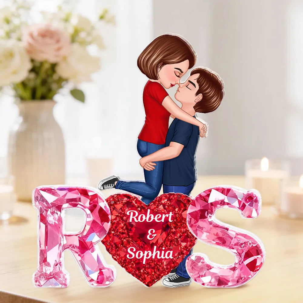 Personalized Couple Acrylic Plaque for Lovers with Names - Romantic Gift Plaque MagicInPrints