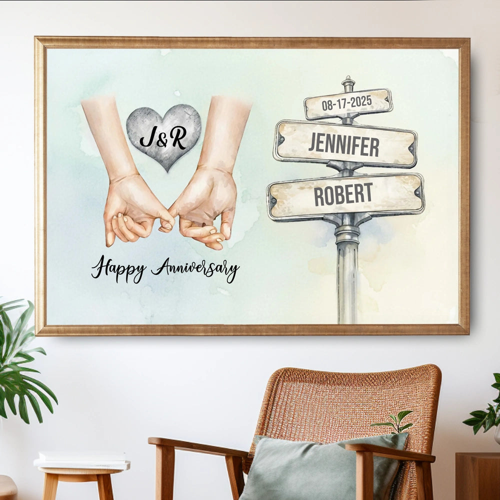 Personalized Anniversary Print for Couples - Custom Names and Date Poster or Canvas MagicInPrints