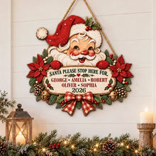 Load image into Gallery viewer, Personalized Vintage Santa Wooden Sign Family Message Christmas Gift
