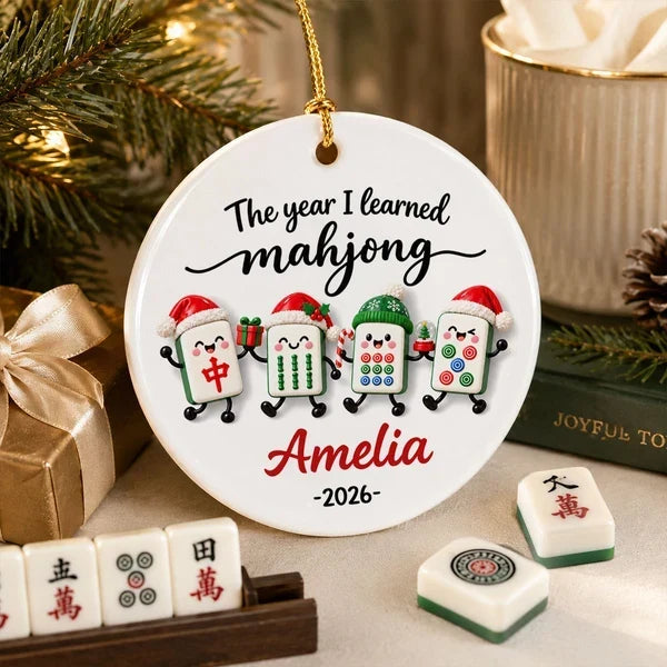 Personalized Mahjong Ornament Custom Name Gift for Players
