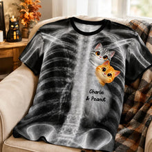 Load image into Gallery viewer, Personalized Cat Lover Tee X-Ray Art Gift for Cat Parents
