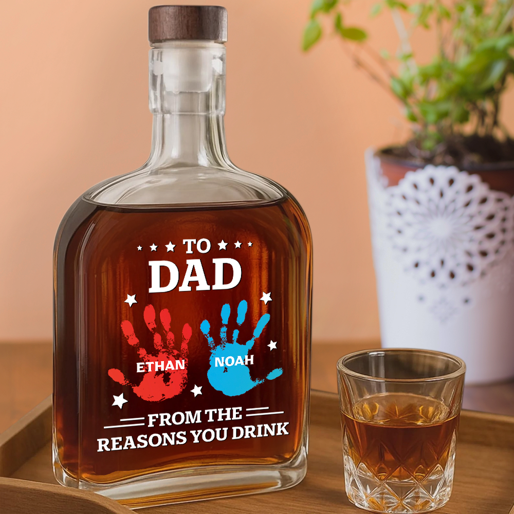 Personalized Whiskey Decanter for Dad - Funny Christmas Gift Kitchen Supplies MagicInPrints