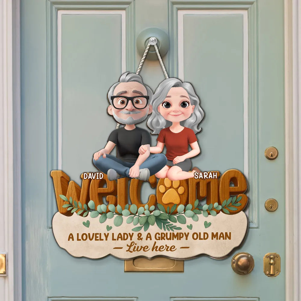 Personalized Couple Welcome Sign for Home - Funny Gift for Grandparents Sign MagicInPrints