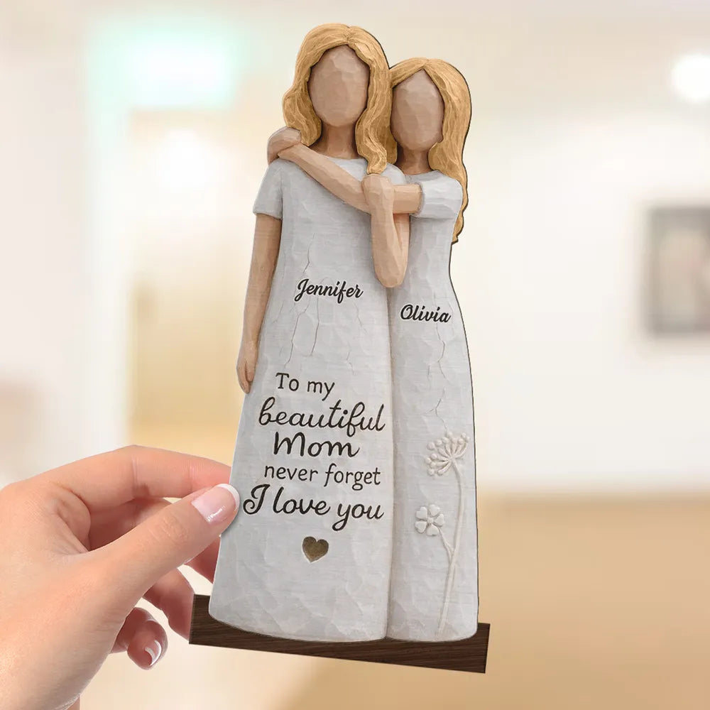 Personalized Wooden Mother Daughter Figurine - Sentimental Gift for Mom Plaque MagicInPrints