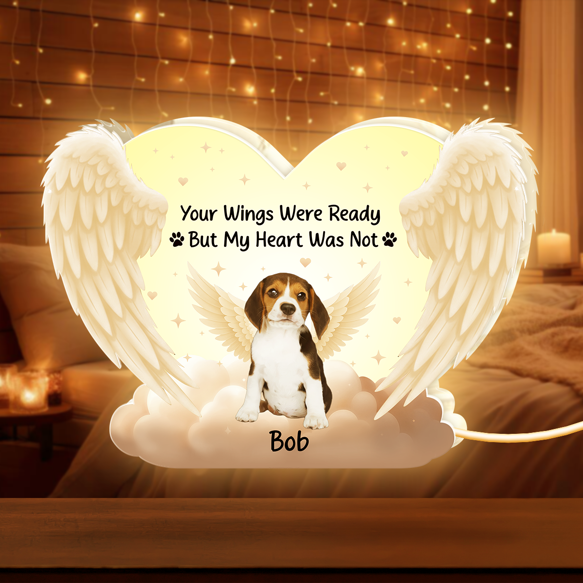Personalized Pet Memorial LED Light for Dog Lovers - Heartfelt Tribute Gift Plaque MagicInPrints