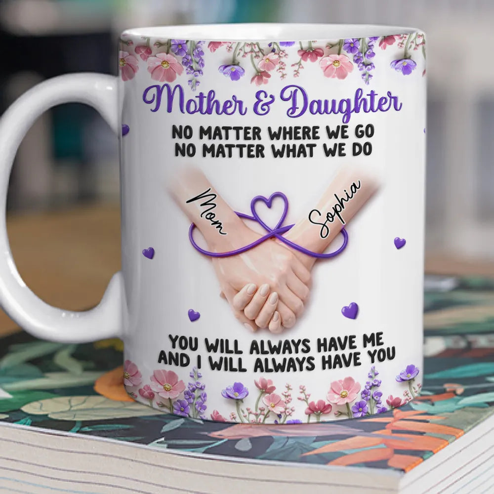 Personalized Mother & Daughter Mug - Custom Names & Heart Design - Sentimental Gift Cup MagicInPrints