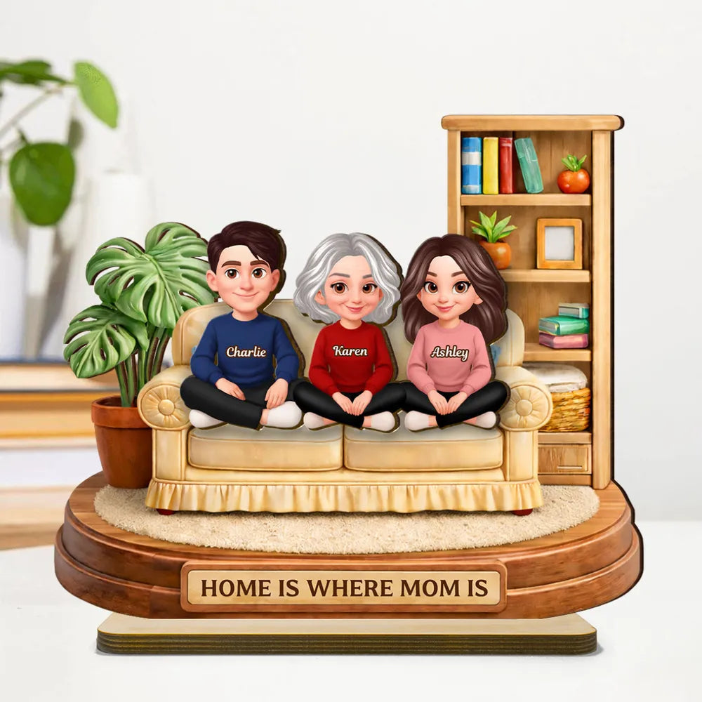 Custom Family Figurine for Mom - Personalized Gift for Home Decor Plaque MagicInPrints