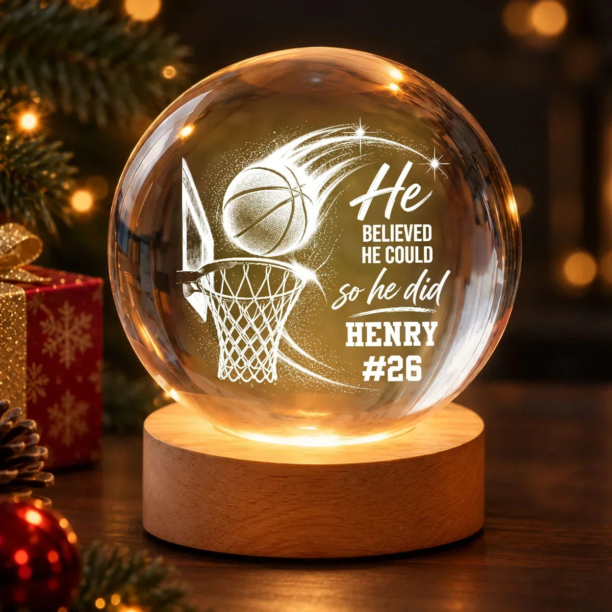 Personalized Basketball Globe Lamp Gift for Players & Coaches