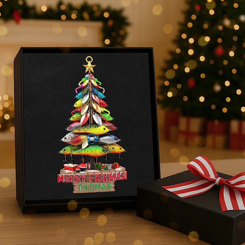 Merry Fishmas! Custom Fishing Lure Acrylic Ornament - Personalized Gift for Fishing Lovers Ornament MagicInPrints