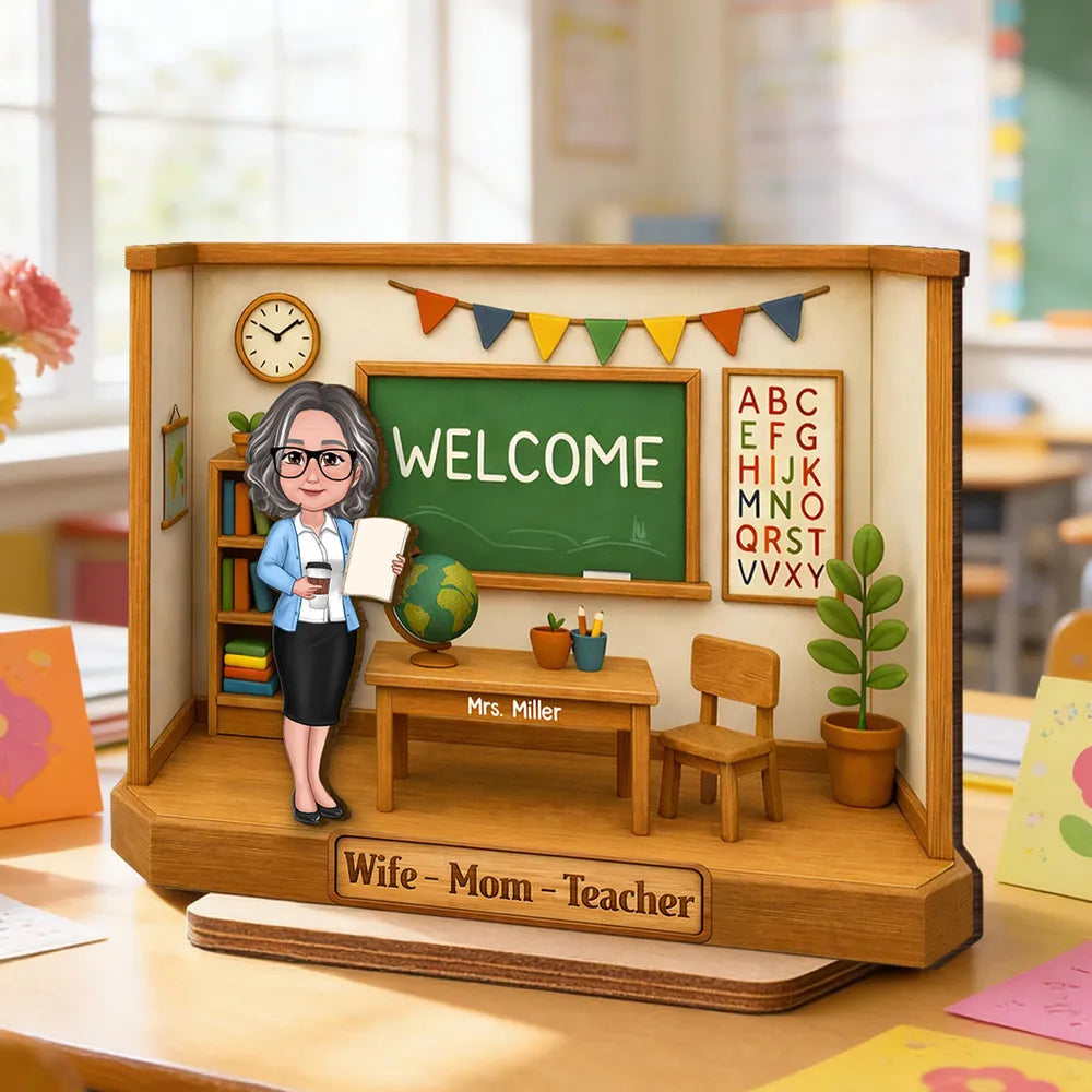Personalized Teacher Desk Nameplate for Mom - Classroom Decor Gift Plaque MagicInPrints