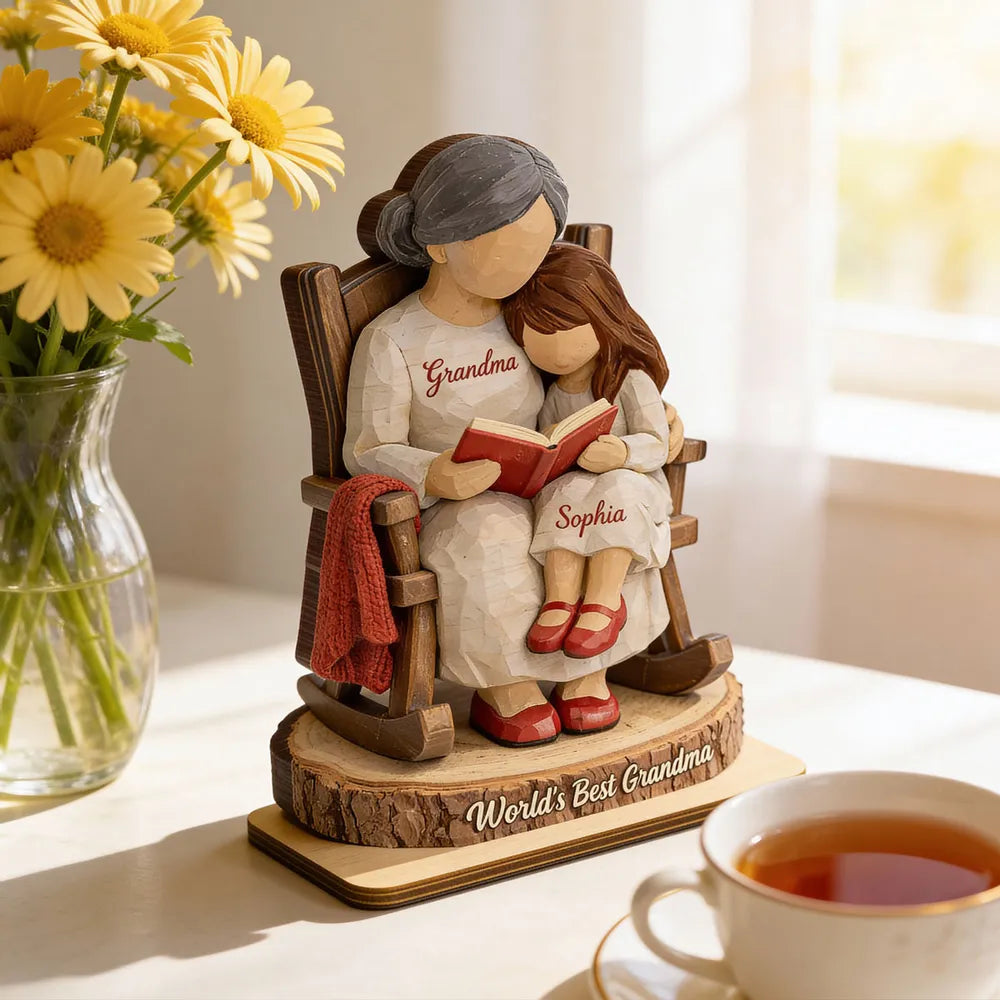 Personalized Grandma and Child Figurine for Family - Sentimental Keepsake Gift Plaque MagicInPrints