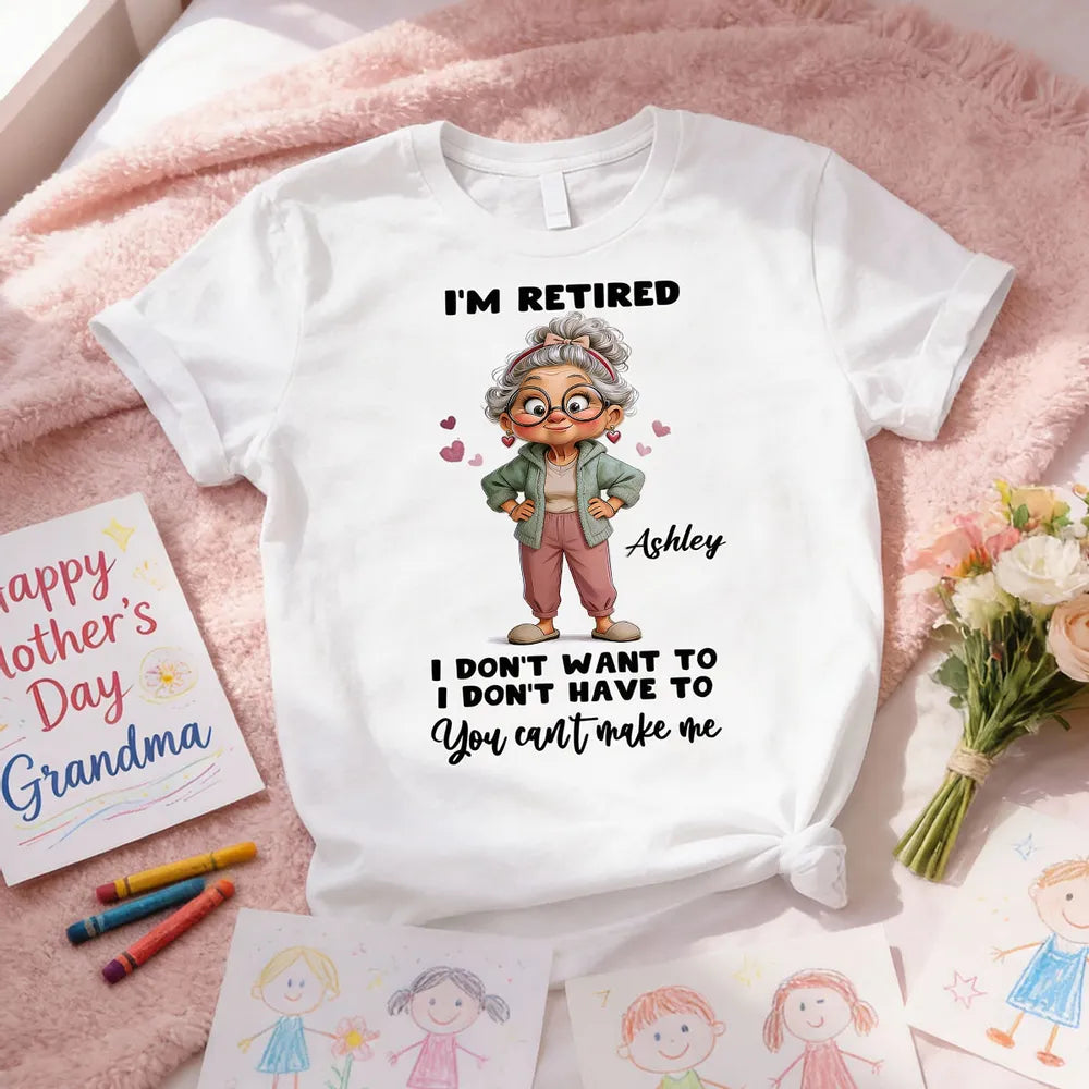 Personalized Retirement T-Shirt for Grandma - Funny Gift Cloth MagicInPrints