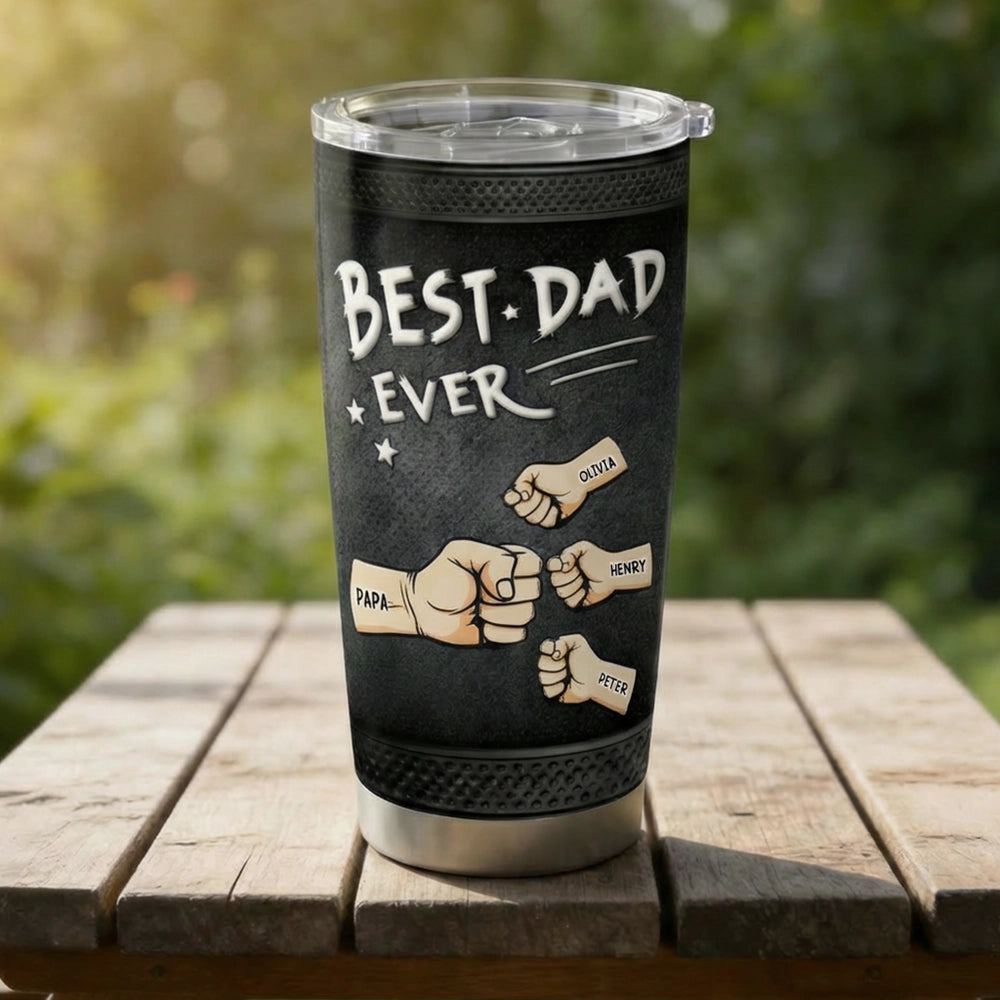 Personalized Tumbler for Dad with Kids' Names - Father's Day Gift Cup MagicInPrints