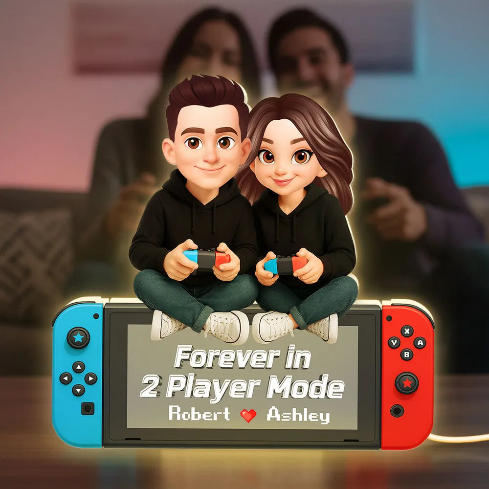 Custom Couple Gaming Figurine - Personalized Gamer Gift for Partners Plaque MagicInPrints